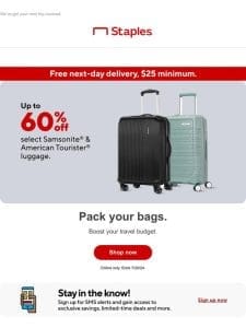 60% off brand name luggage — you’re in luck!