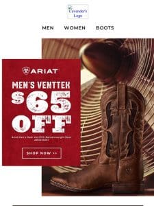 $65 Off a Pair of Men’s Ariat VentTEK Boots