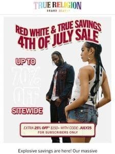 70% OFF   4TH OF JULY EVENT