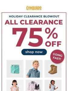 75% Off Holiday Clearance Blowout Starts *Now*