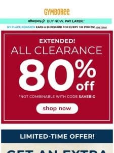 80% OFF Clearance Extended Today Only! ?