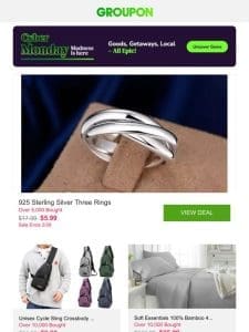 925 Sterling Silver Three Rings and More