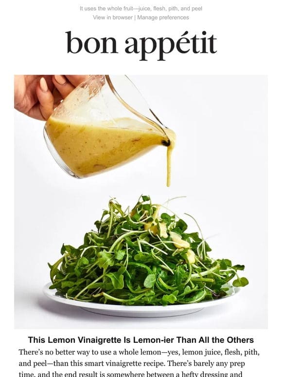 A bright， satisfying lemon vinaigrette