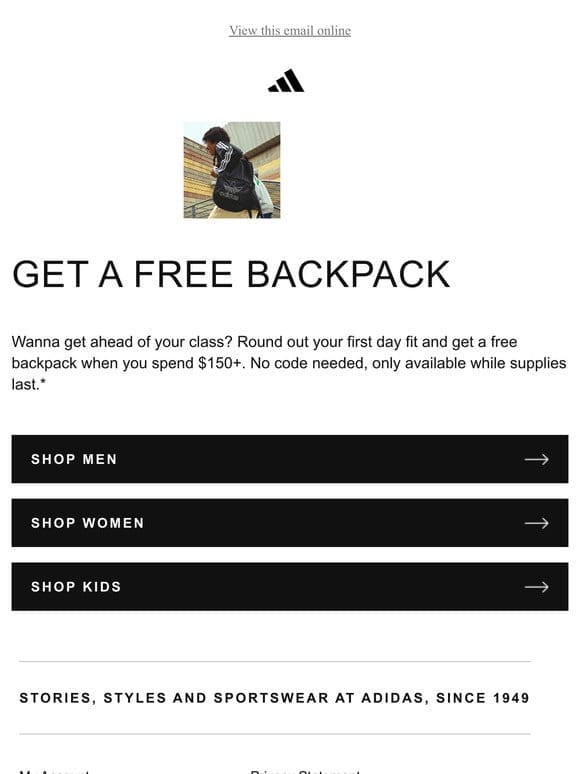 A free backpack， just for you