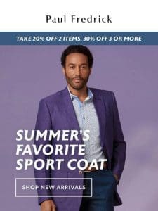 A new linen sport coat in Summer color.