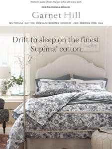 A new seaside print on Supima?? cotton percale bedding