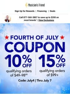 A show-worthy Fourth of July coupon