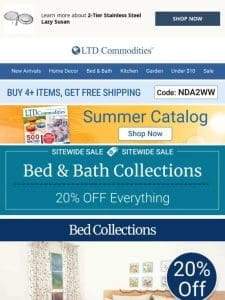 ALL Bed & Bath 20% Off! | SITEWIDE SALE