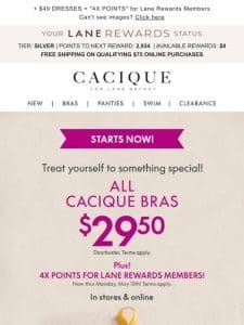 ALL CACIQUE BRAS NOW 29.50 (almost never happens)