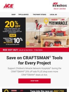 Ace & CRAFTSMAN are Racing for a Miracle