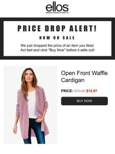 Act Fast! Now On SALE， Open Front Waffle Cardigan You Loved