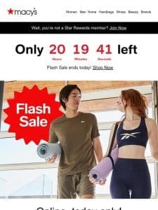 Active Flash Sale! 30-60% off ENDS TONIGHT!