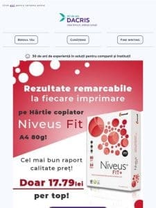 Alege Hartie copiator Niveus Fit A4 80 g la doar 17，79 lei TVA inclus!