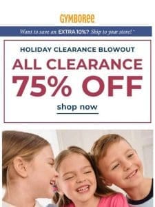 All Clearance: 75% OFF!