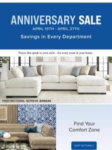 Anniversary Savings in Every Room!