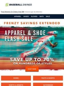 Apparel & Shoe Flash Sale Extended Thru The Weekend!