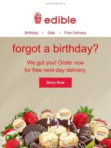 April birthday special: free delivery ?