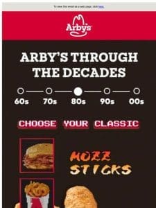 Arby’s Thru The Decades: 80s edition  ️