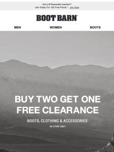 B2G1 Free Boots Sale Starts Now