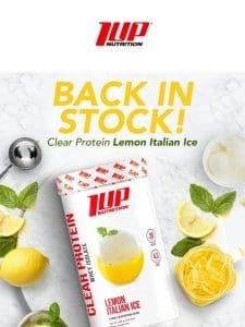 BACK IN STOCK – Lemon Italian Ice Clear Protein