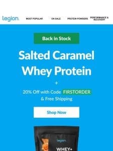 [BACK IN STOCK] Salted caramel whey protein