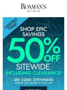 BIG SUMMER BLOWOUT: 50% OFF SITEWIDE