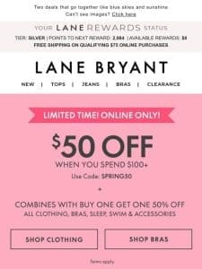 BOGO 50% OFF + EXTRA $50 OFF ONLINE