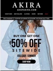 BOGO 50% OFF