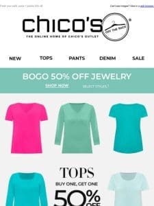 BOGO 50% off new tops