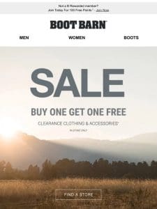 BOGO Free Clearance Sale Starts Now