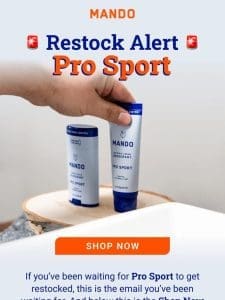 ? Back in Stock: Pro Sport scent