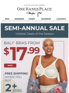 Bali Bras $17.99 & Up!