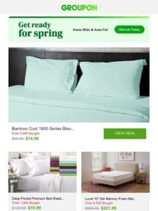 Bamboo Cool 1800 Series Blend 4 Pieces Super Soft Sheets Set Deep Pockets and More