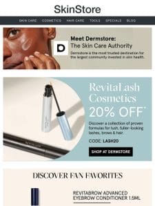 Bat your eyes at 20% off RevitaLash Cosmetics at Dermstore