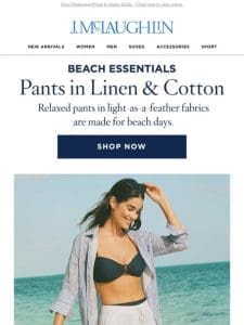 Beach Essentials: Pants In Linen & Cotton.