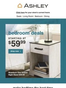 Bedroom deals starting at $59.99  ️