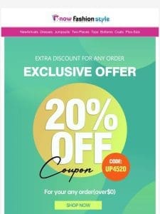 ?Big sale with 20% OFF coupon! use it buy ALL!