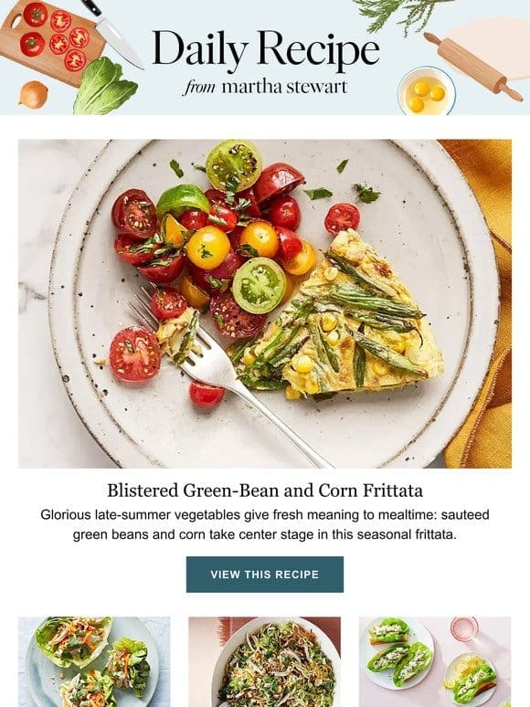 Blistered Green-Bean and Corn Frittata