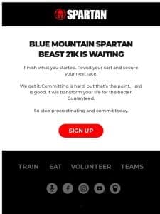 Blue Mountain Spartan Beast 21K is waiting