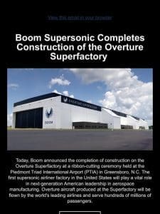 Boom Completes Construction of Overture Superfactory