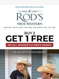 Buy 2 Get 1 FREE! Denim for Men & Women