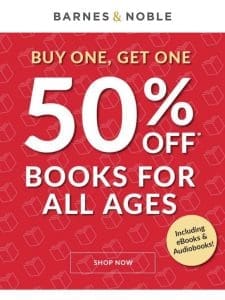 Buy One， Get One 50% Off Books for All Ages