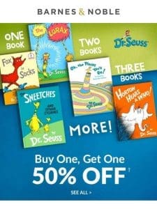 Buy One， Get One 50% Off Dr. Seuss Books