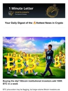 Buying the dip? Big Bitcoin investors are， & Other news
