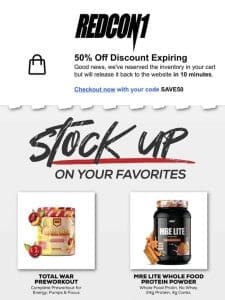 [CART EXPIRING] Your 50% Off Code Expires In 20 Minutes