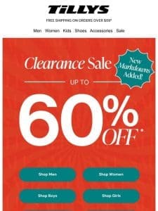 ? CLEARANCE SALE → up to 60% Off