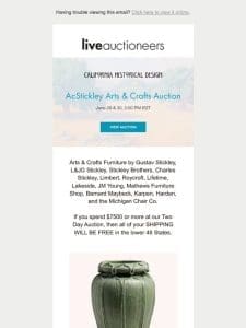 California Historical Design | AcStickley Arts & Crafts Auction