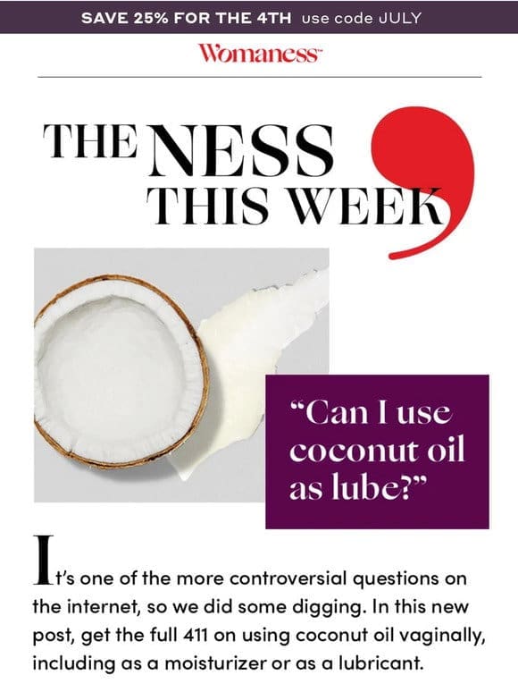 Can I use coconut oil as lube?