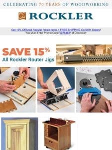 Case Making Specials: 15% Off Router Jigs + 20% Off Centerline Slides!