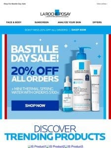 Celebrate Bastille Day with 20% off all orders!